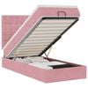 vidaXL Estructura cama otomana colchones terciopelo rosa 80x200cm