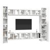 vidaXL Juego de mueble para TV de 10 piezas aglomerado blanco
