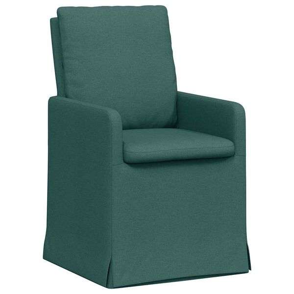 vidaXL Sillas de comedor 2 pcs Verde oscuro 57 x 67 x 98 cm tela