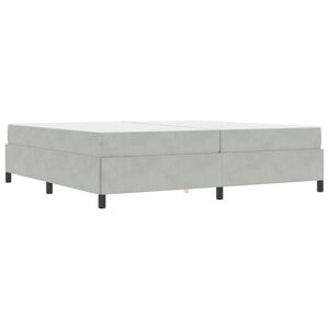 vidaXL Estructura de cama con colch&oacute;n Gris Claro 200 x 200 cm tela