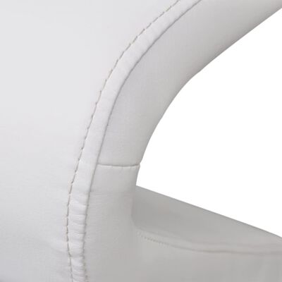 vidaXL Sillas de comedor 4 unidades cuero sintético blanco