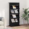 vidaXL Estante de revistas con estante Roble Negro 70 x 41 x 156 cm