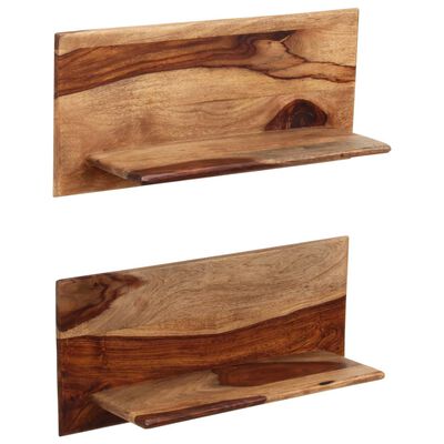 vidaXL Estantes de pared 2 uds madera maciza de sheesham 58x26x20 cm