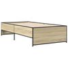 vidaXL Estructura cama madera ingenier&iacute;a metal roble Sonoma 100x200 cm