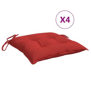 vidaXL Cojines de silla de jard&iacute;n 4 uds tela Oxford rojo 50x50x7 cm