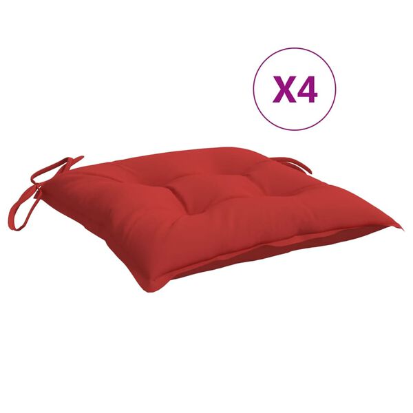 vidaXL Cojines de silla de jard&iacute;n 4 uds tela Oxford rojo 50x50x7 cm