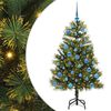vidaXL &Aacute;rbol de Navidad artificial con ramas plegables y conos 150 cm