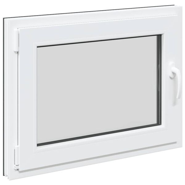 vidaXL Ventana de s&oacute;tano "RISOR" 80x50 cm oscilobatiente DIN izquierda antracita