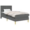 vidaXL Estructura de cama con colch&oacute;n Gris oscuro 90 x 190 cm Tela