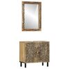 vidaXL Conjunto de muebles de ba&ntilde;o 2 piezas madera maciza de mango
