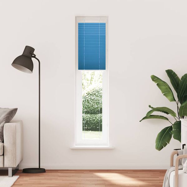 vidaXL Estor Plisado azul 50x200 cm Tela Ancho 49,4 cm Poli&eacute;ster