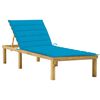 vidaXL Tumbona con coj&iacute;n azul madera de pino impregnada