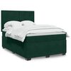vidaXL Cama box spring con colch&oacute;n terciopelo verde oscuro 160x200 cm