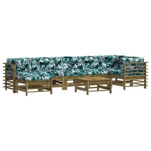 vidaXL Juego de muebles jard&iacute;n 8 pzas y cojines madera pino impregnada
