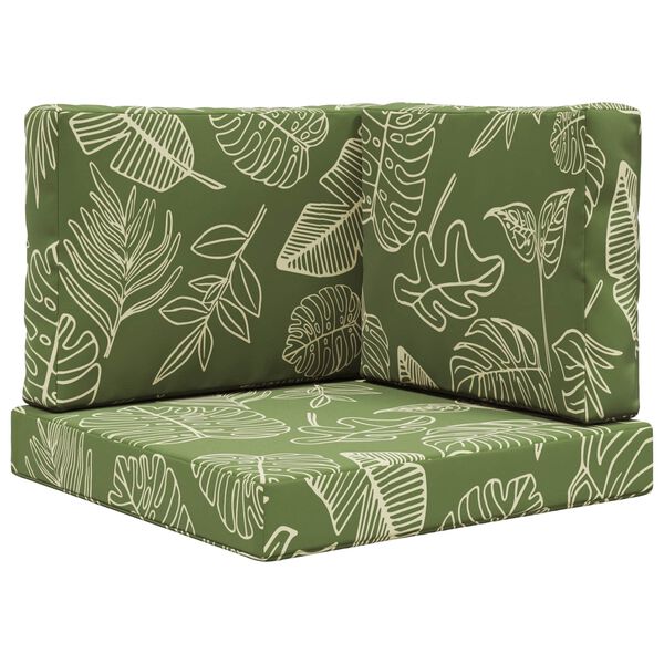 vidaXL Coj&iacute;n para sof&aacute; de exterior 3 pcs Dise&ntilde;o de Hojas Poli&eacute;ster