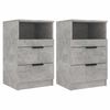 vidaXL Mesita de noche 2 uds madera contrachapada gris hormig&oacute;n