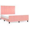 vidaXL Estructura de cama sin colch&oacute;n terciopelo rosa 140x190 cm