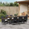 vidaXL Conjunto de Comedor de Jard&iacute;n 9 pcs Negro rat&aacute;n sint&eacute;tico