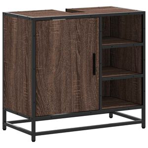 vidaXL Mueble de lavabo madera de ingenier&iacute;a roble marr&oacute;n 65x33x60 cm