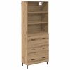 vidaXL Aparador alto con caj&oacute;n Roble artesanal 69,5 x 34 x 180 cm