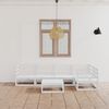 vidaXL Set de sal&oacute;n de jard&iacute;n de 6 piezas blanco madera maciza de pino