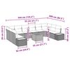 vidaXL Conjunto de sof&aacute;s de jard&iacute;n con coj&iacute;n 11 pcs Beige Polirat&aacute;n