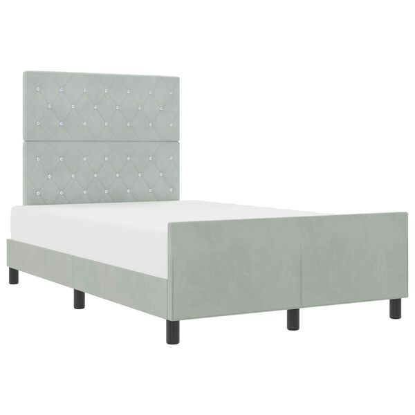 vidaXL Cama tipo Box Spring Gris claro 120 x 200 cm Terciopelo