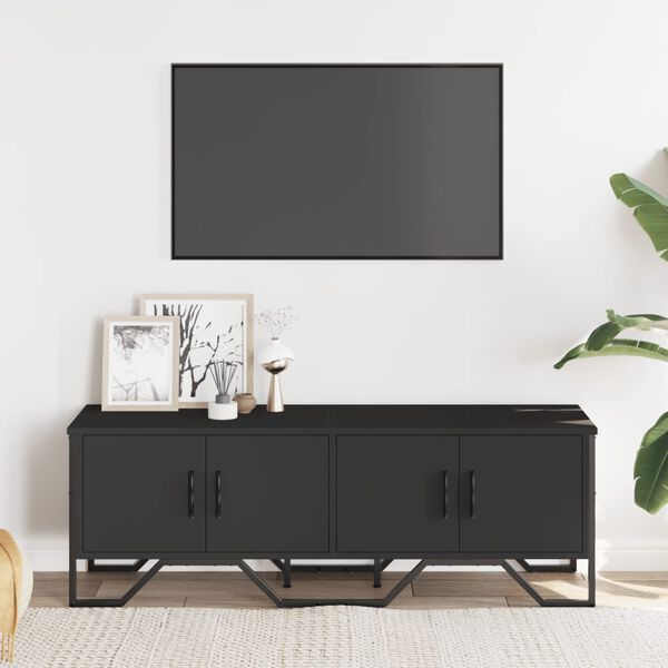 vidaXL Mueble de TV madera de ingenier&iacute;a negro 122x34x41 cm