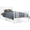 vidaXL Estructura cama sin colch&oacute;n con estribo metal blanco 90x190 cm
