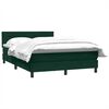 vidaXL Cama box spring con colch&oacute;n terciopelo verde oscuro 160x210 cm
