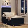 vidaXL Cama Box Spring LED con colch&oacute;n Negro 90 x 190 cm tela