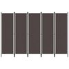 vidaXL Biombo divisor de 6 paneles marr&oacute;n 300x180 cm
