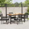 vidaXL Conjunto de Comedor de Jard&iacute;n 5 pcs Negro rat&aacute;n sint&eacute;tico