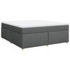 vidaXL Cama box spring con colch&oacute;n tela gris oscuro 180x200 cm