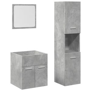 vidaXL Set muebles de ba&ntilde;o 2 piezas madera contrachapada gris hormig&oacute;n