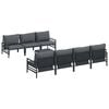 vidaXL Conjunto de sof&aacute;s de jard&iacute;n 8 uds. Negro Acero