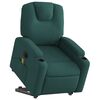 vidaXL Sillón masaje eléctrico reclinable elevable tela verde oscuro