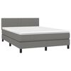 vidaXL Cama box spring con colch&oacute;n tela gris oscuro 140x200 cm