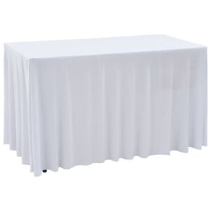 vidaXL Fundas el&aacute;sticas para mesa 2 uds con falda 183x76x74 cm blanco