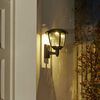 Luxform L&aacute;mpara de pared LED solar h&iacute;brida de jard&iacute;n Minnesota negro