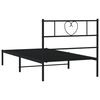 vidaXL Estructura cama sin colch&oacute;n con cabecero metal negro 80x200 cm