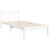 vidaXL Estructura de cama individual con cabecero madera maciza blanco