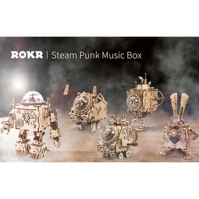 Robotime Kit maqueta DIY de caja de música Steampunk Bunny