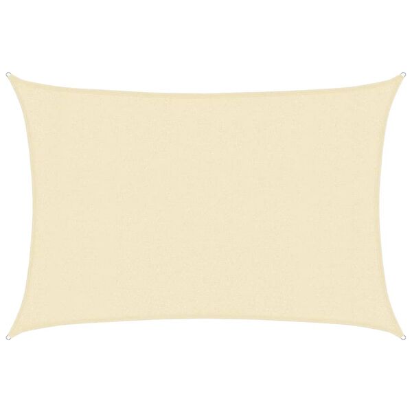 vidaXL Toldo de vela crema HDPE 160 g/m² 3x5 m