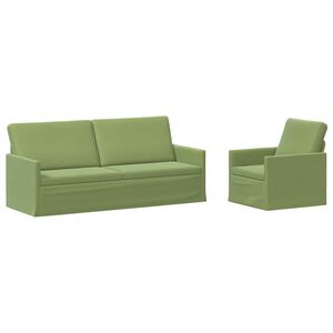 vidaXL Juego de Sof&aacute; 2 pcs Verde claro PWNED_BY_LORD666_YWH