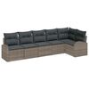 vidaXL Conjunto de sof&aacute;s de jard&iacute;n 6 pcs Gris rat&aacute;n sint&eacute;tico