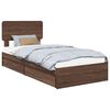 vidaXL Cama con almacenamiento con cabecera Roble Marr&oacute;n 90 x 200 cm