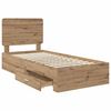 vidaXL Estructura de cama con cabecera Roble artesanal 100 x 200 cm