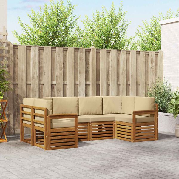 vidaXL Juegos de sof&aacute;s 20 pcs Natural Madera de Acacia S&oacute;lida