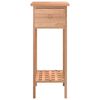 vidaXL Mesa auxiliar con cajón madera maciza nogal 25x25x60 cm